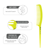 Janeke Fashion Comb, Fluo Yellow 82826 YFL