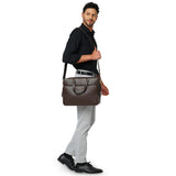 Perquisite Warren Dark Brown Laptop Briefcase