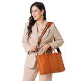 Perquisite Steve Hermes Tan Laptop Briefcase