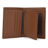 Perquisite Euro Bi-Fold Dark Tan Card Case Men's Wallet