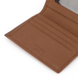 Perquisite Euro Bi-Fold Dark Tan Card Case Men's Wallet