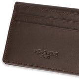 Perquisite Euro Bi-Fold Dark Brown Card Case Men's Wallet