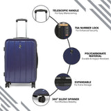 HEYS Para-Lite Hard Medium Navy Luggage Trolley