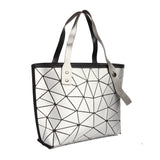 BAOMI Geometric Tote Range Silver Color Soft One Size Handbag