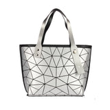 BAOMI Geometric Tote Range Silver Color Soft One Size Handbag