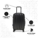 SWISSBRAND SION Range Black  &  Black Color Hard Cabin Luggage