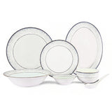 Hitkari Porcelain Dinner Set for 6 | 33 Pcs.| Luxury Dinnerware with Pure Platinum Lining