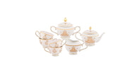 Hitkari Porcelain Jannat Tea Set of 17|Luxury Tea Cup saucer with Elegant Design |Golden