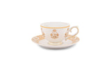 Hitkari Porcelain Jannat Tea Set of 17|Luxury Tea Cup saucer with Elegant Design |Golden