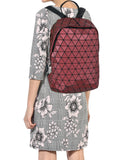 BAOMI Geometric Soft Red Backpack