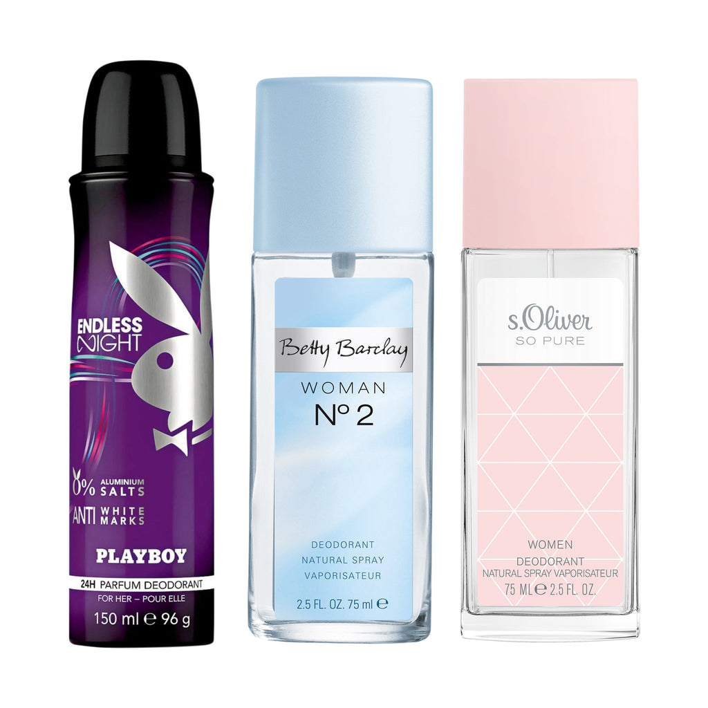 Playboy Endless Night 150ml Betty Barclay Woman No.2 75ml s.Oliver So Pure Women Caring 75ml Deo Combo Set