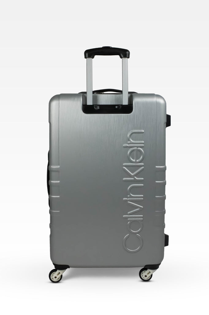 Calvin Klein CK LOGO Range Silver White Color Hard Large Luggage