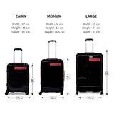 Calvin Klein ICON Range Black & Red Color Hard Large Luggage