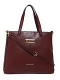 MARINA GALANTI Wine Color Soft PU Material Medium Size Handbag - MB0388HG2021