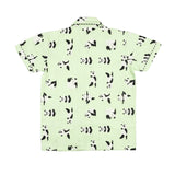 CASA DE NEENEE Panda Mint green Cotton Notched Half sleeves Pyjama Set, 2-3 Yrs
